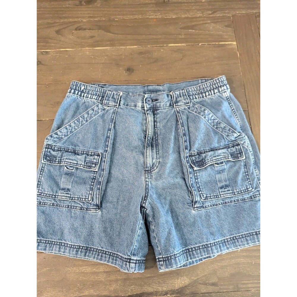 Vintage St. John’s Bay‎ Denim Cargo Short Light Wash Utility Y2K Men’s 38 Read